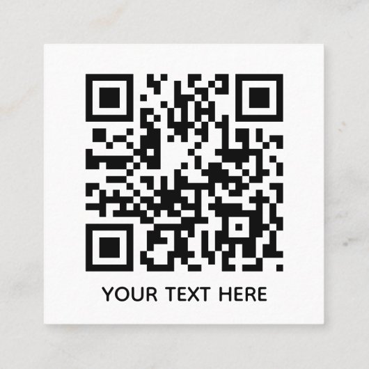 Fügen Sie Ihren eigenen QR Code Text Scan Minimal Quadratische Visitenkarte (Rückseite)