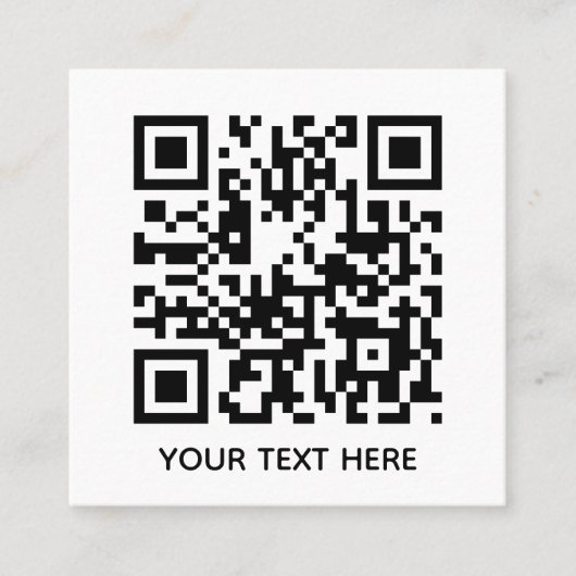 Fügen Sie Ihren eigenen QR Code Text Scan Minimal  Quadratische Visitenkarte (Vorderseite)