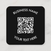 Fügen Sie Ihren eigenen QR Code Text Scan Minimal Quadratische Visitenkarte (Vorderseite)