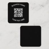 Fügen Sie Ihren eigenen QR Code Text Scan Minimal  Quadratische Visitenkarte (Vorne/Hinten)