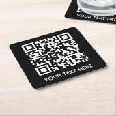Fügen Sie Ihren eigenen QR Code Text Scan Minimal Rechteckiger Pappuntersetzer (angewinkelt)
