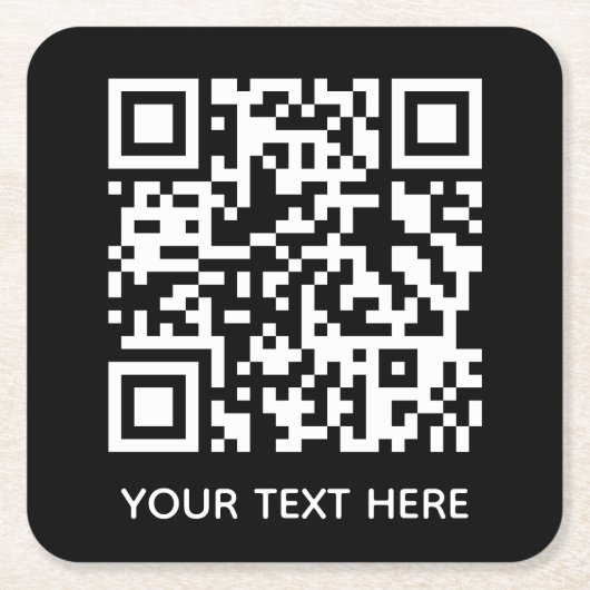 Fügen Sie Ihren eigenen QR Code Text Scan Minimal Rechteckiger Pappuntersetzer (Vorderseite)