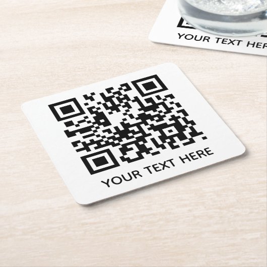 Fügen Sie Ihren eigenen QR Code Text Scan Minimal  Rechteckiger Pappuntersetzer (angewinkelt)