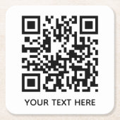 Fügen Sie Ihren eigenen QR Code Text Scan Minimal  Rechteckiger Pappuntersetzer (Vorderseite)