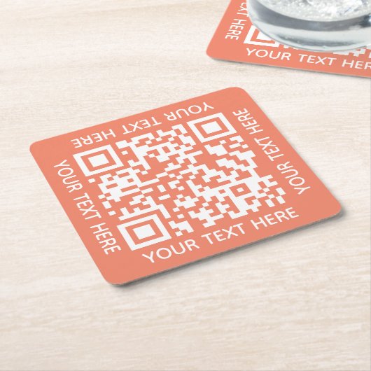 Fügen Sie Ihren eigenen QR Code Text Scan Minimal  Rechteckiger Pappuntersetzer (angewinkelt)