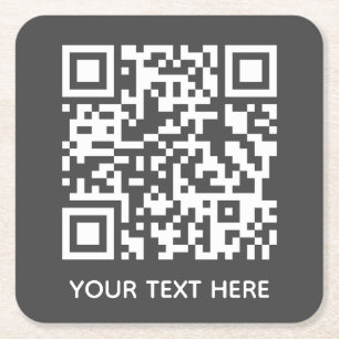 Fügen Sie Ihren eigenen QR Code Text Scan Minimal  Rechteckiger Pappuntersetzer
