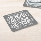 Fügen Sie Ihren eigenen QR Code Text Scan Minimal Rechteckiger Pappuntersetzer (angewinkelt)