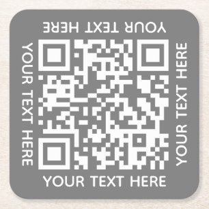 Fügen Sie Ihren eigenen QR Code Text Scan Minimal Rechteckiger Pappuntersetzer