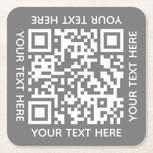 Fügen Sie Ihren eigenen QR Code Text Scan Minimal Rechteckiger Pappuntersetzer (Vorderseite)