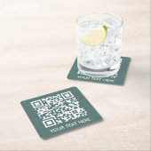 Fügen Sie Ihren eigenen QR Code Text Scan Minimal Rechteckiger Pappuntersetzer (Vor Ort)