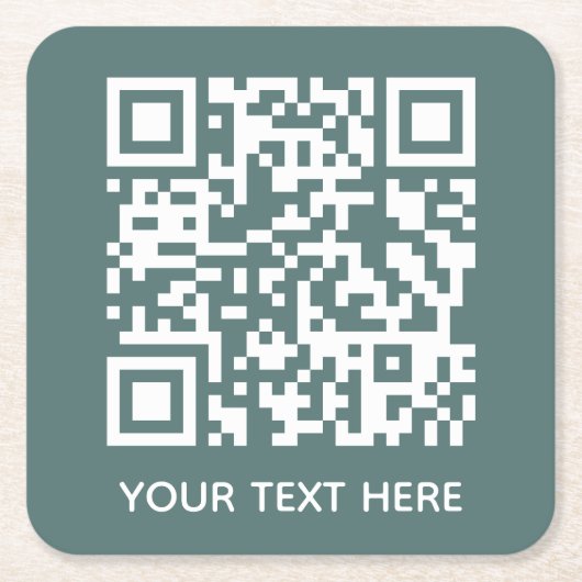 Fügen Sie Ihren eigenen QR Code Text Scan Minimal Rechteckiger Pappuntersetzer (Vorderseite)