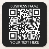 Fügen Sie Ihren eigenen QR Code Text Scan Minimal Rechteckiger Pappuntersetzer (Vorderseite)