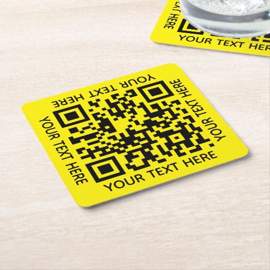 Fügen Sie Ihren eigenen QR Code Text Scan Minimal Rechteckiger Pappuntersetzer (angewinkelt)