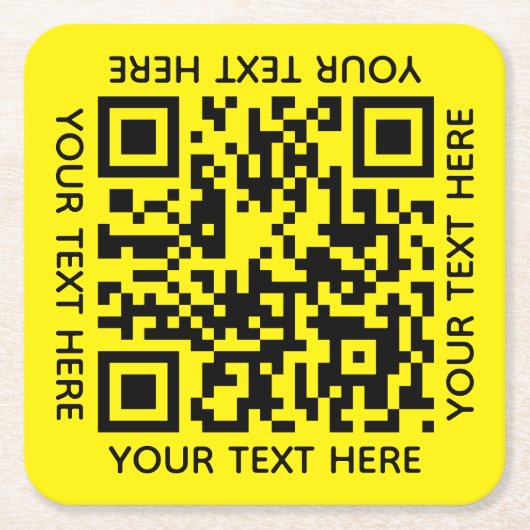 Fügen Sie Ihren eigenen QR Code Text Scan Minimal  Rechteckiger Pappuntersetzer (Vorderseite)