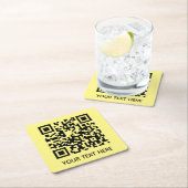 Fügen Sie Ihren eigenen QR Code Text Scan Minimal Rechteckiger Pappuntersetzer (Vor Ort)