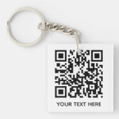Fügen Sie Ihren eigenen QR Code Text Scan Minimal Schlüsselanhänger (Vorderseite)