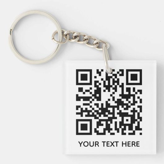 Fügen Sie Ihren eigenen QR Code Text Scan Minimal Schlüsselanhänger (Vorderseite)