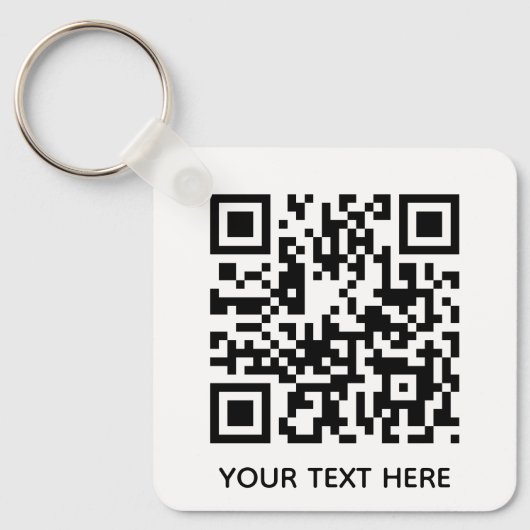 Fügen Sie Ihren eigenen QR Code Text Scan Minimal  Schlüsselanhänger (Vorderseite)