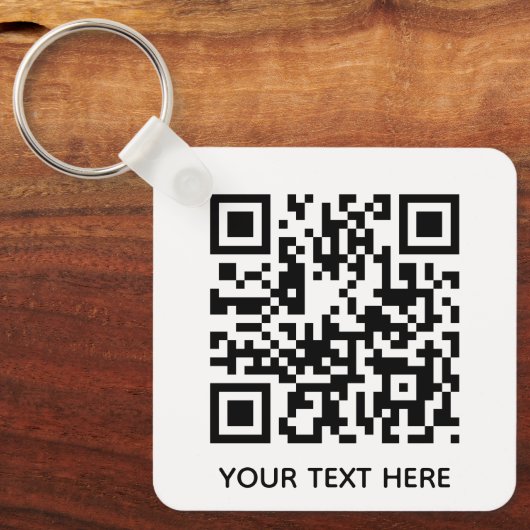 Fügen Sie Ihren eigenen QR Code Text Scan Minimal  Schlüsselanhänger (Vorderseite)