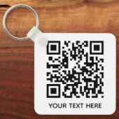 Fügen Sie Ihren eigenen QR Code Text Scan Minimal  Schlüsselanhänger (Vorderseite)