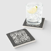 Fügen Sie Ihren eigenen QR Code Text Scan Minimal Steinuntersetzer (Seitenansicht)