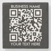 Fügen Sie Ihren eigenen QR Code Text Scan Minimal  Steinuntersetzer (Vorderseite)