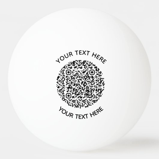 Fügen Sie Ihren eigenen QR Code Text Scan Minimal Tischtennisball (Vorderseite)