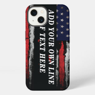 Fügen Sie Ihren eigenen Text auf grunge-amerikanis iPhone 13 Hülle