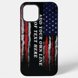 Fügen Sie Ihren eigenen Text auf grunge-amerikanis iPhone 12 Pro Max Hülle