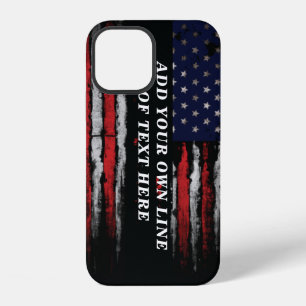Fügen Sie Ihren eigenen Text auf grunge-amerikanis iPhone 12 Hülle