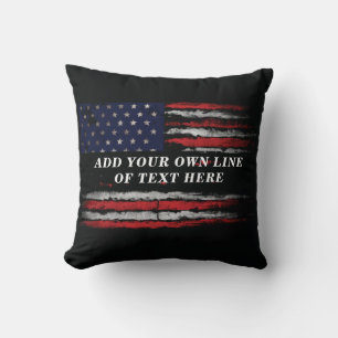Fügen Sie Ihren eigenen Text auf grunge amerikanis Kissen