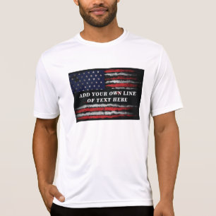 Fügen Sie Ihren eigenen Text auf Grunge-amerikanis T-Shirt