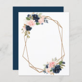 fügen Sie Ihren eigenen Text blaue Blumen Hochzeit (Vorne/Hinten)