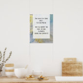 Fügen Sie Ihren eigenen Text Blue & Gold Abstrakte Poster (Küche)