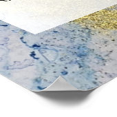 Fügen Sie Ihren eigenen Text Blue & Gold Abstrakte Poster (Ecke)