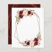 Fügen Sie Ihren eigenen Text Burgundy Aquarell Blo (Vorne/Hinten)