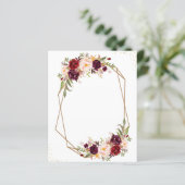 Fügen Sie Ihren eigenen Text Burgundy Aquarell Blo (Stehend Vorderseite)