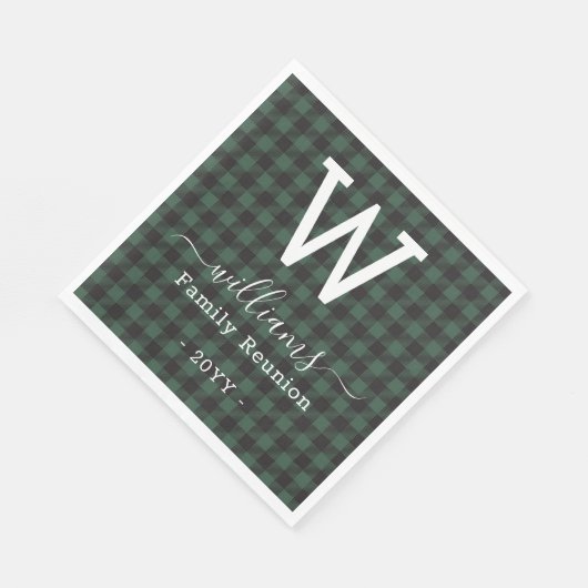 Fügen Sie Ihren eigenen Text Green Buffalo Kariert Serviette (Ecke)