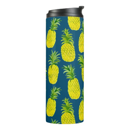 Fügen Sie Ihren eigenen Text hinzu! Ananas-Party W Thermosbecher (Nach links gedreht)