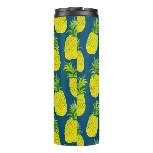 Fügen Sie Ihren eigenen Text hinzu! Ananas-Party W Thermosbecher (Rückseite)