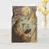 Fügen Sie Ihren eigenen Text hinzu: Hexe am Friede Karte (Gelbe Blume)