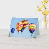 FÜGEN SIE IHREN EIGENEN TEXT Hot Air-Ballon hinzu Karte (Gelbe Blume)