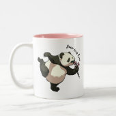 Fügen Sie Ihren eigenen Text Niedlich Panda Rieche Zweifarbige Tasse (Links)
