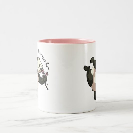 Fügen Sie Ihren eigenen Text Niedlich Panda Rieche Zweifarbige Tasse (Mittel)