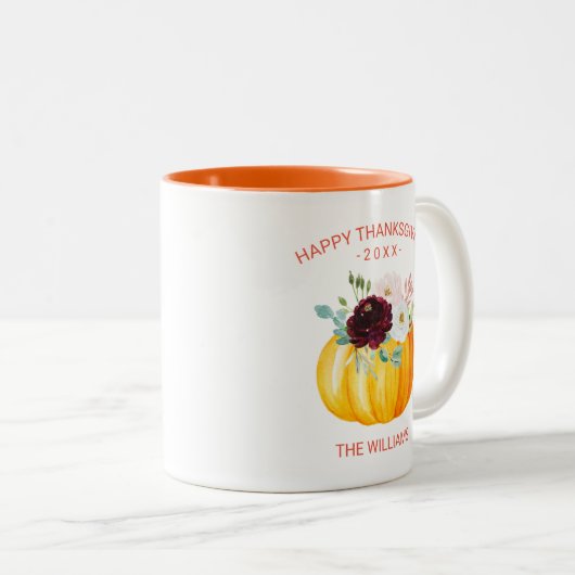 Fügen Sie Ihren eigenen Text Personalisierten Blum Zweifarbige Tasse (VorderseiteRechts)