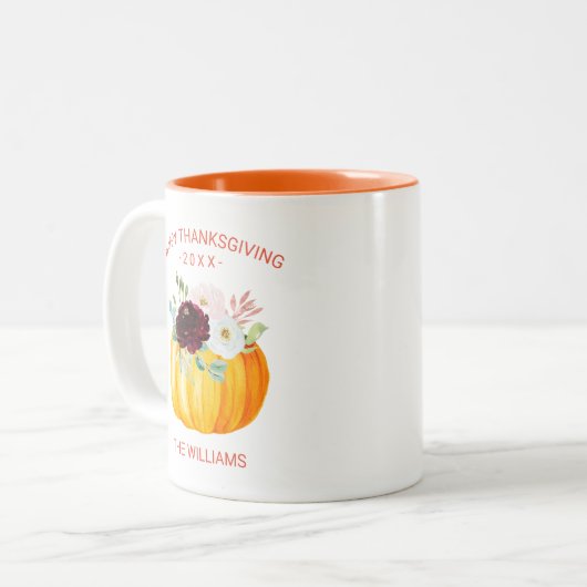 Fügen Sie Ihren eigenen Text Personalisierten Blum Zweifarbige Tasse (Vorderseite Links)