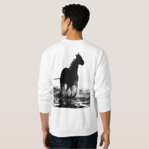 Fügen Sie Ihren eigenen Text Pop Art Running Horse Sweatshirt
