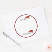 Fügen Sie Ihren eigenen Text-Rot-Abschluss-Aufkleb Runder Aufkleber (Umschlag)