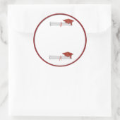 Fügen Sie Ihren eigenen Text-Rot-Abschluss-Aufkleb Runder Aufkleber (Tasche)