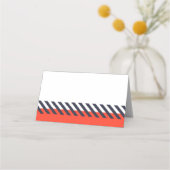 Fügen Sie Ihren eigenen Text trendy Orange und Blu Platzkarte (Rückseite)